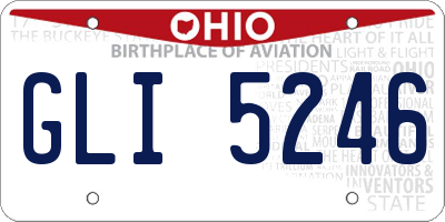 OH license plate GLI5246