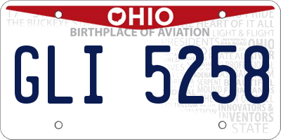 OH license plate GLI5258