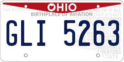 OH license plate GLI5263