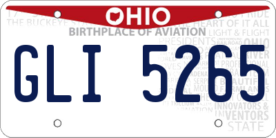 OH license plate GLI5265