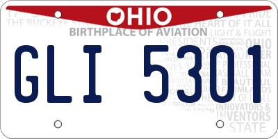 OH license plate GLI5301