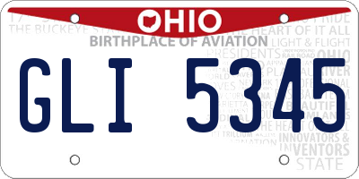 OH license plate GLI5345