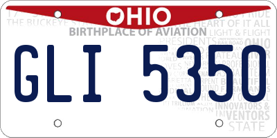 OH license plate GLI5350