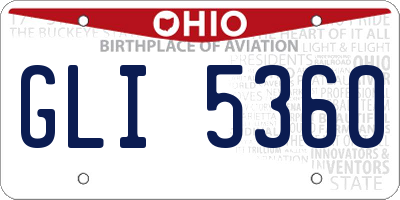 OH license plate GLI5360