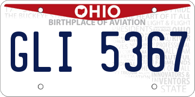 OH license plate GLI5367
