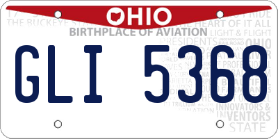 OH license plate GLI5368