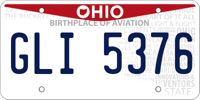 OH license plate GLI5376