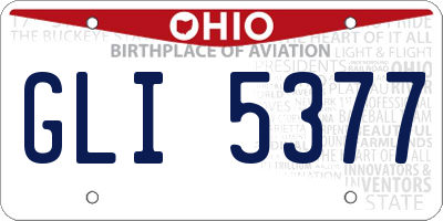 OH license plate GLI5377