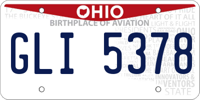 OH license plate GLI5378