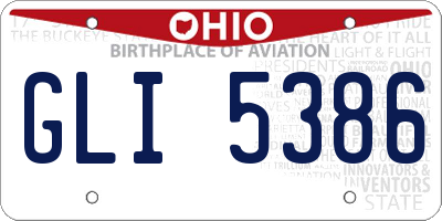 OH license plate GLI5386