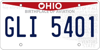 OH license plate GLI5401