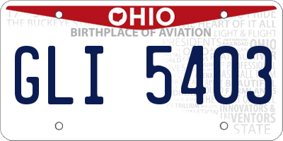 OH license plate GLI5403