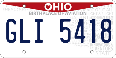 OH license plate GLI5418