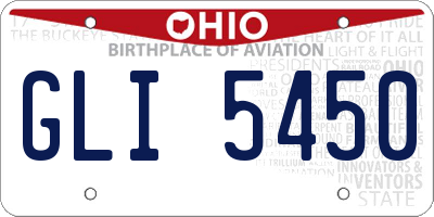 OH license plate GLI5450