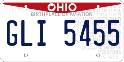 OH license plate GLI5455