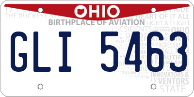 OH license plate GLI5463