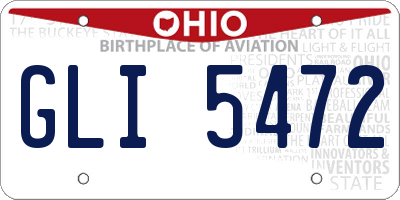 OH license plate GLI5472