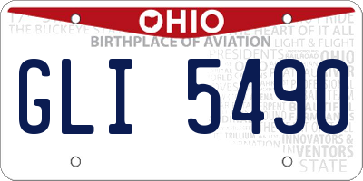 OH license plate GLI5490