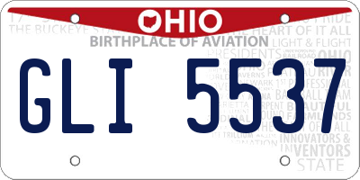 OH license plate GLI5537
