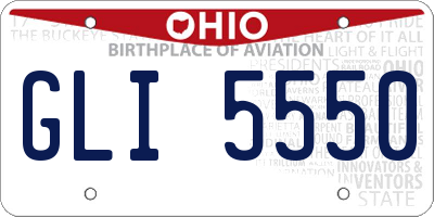 OH license plate GLI5550