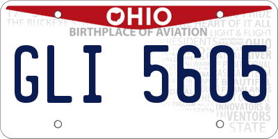 OH license plate GLI5605
