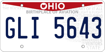 OH license plate GLI5643