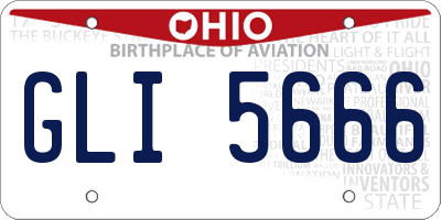 OH license plate GLI5666