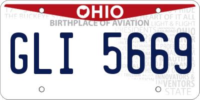 OH license plate GLI5669