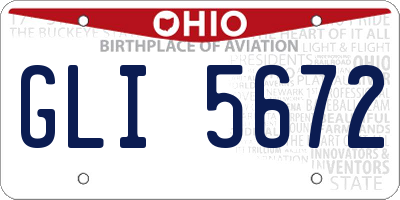 OH license plate GLI5672