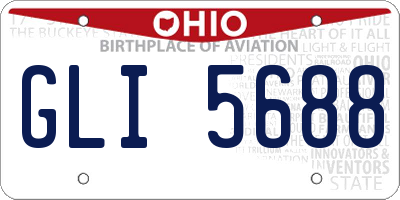 OH license plate GLI5688