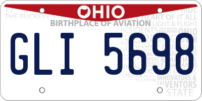 OH license plate GLI5698