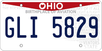 OH license plate GLI5829