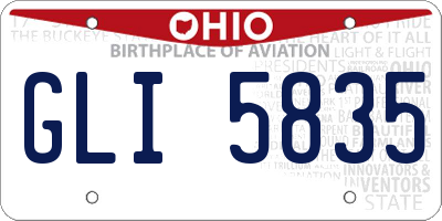OH license plate GLI5835