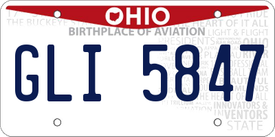 OH license plate GLI5847