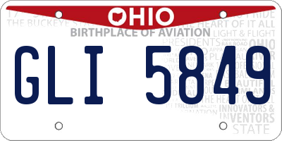 OH license plate GLI5849