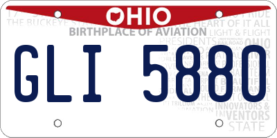 OH license plate GLI5880