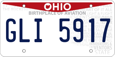 OH license plate GLI5917