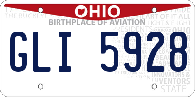 OH license plate GLI5928