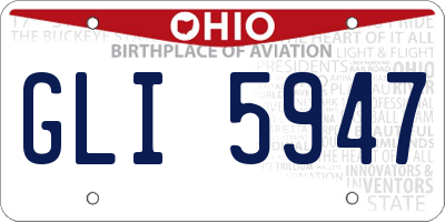 OH license plate GLI5947