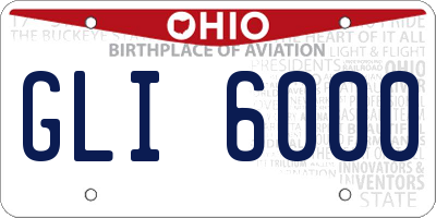 OH license plate GLI6000