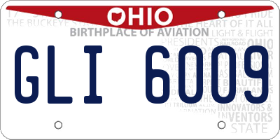 OH license plate GLI6009