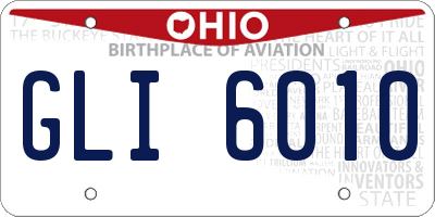 OH license plate GLI6010