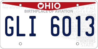 OH license plate GLI6013