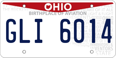 OH license plate GLI6014