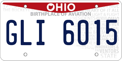 OH license plate GLI6015