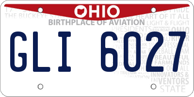 OH license plate GLI6027