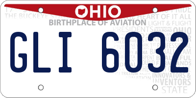 OH license plate GLI6032