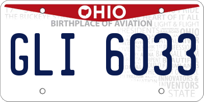 OH license plate GLI6033