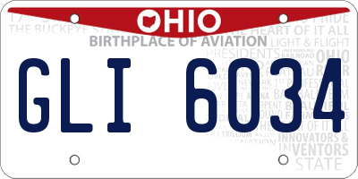OH license plate GLI6034