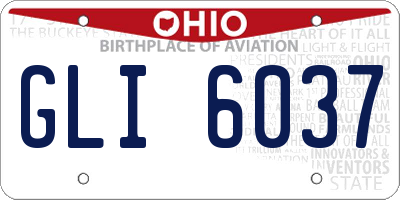 OH license plate GLI6037